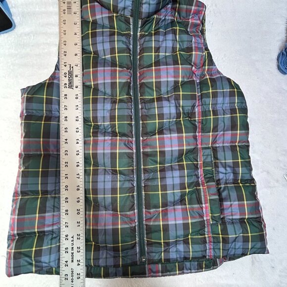 Lands' End Womens Plaid Quilted Down Zippered Mock Neck Puffer Vest Medium 10-12 - Picture 9 of 10